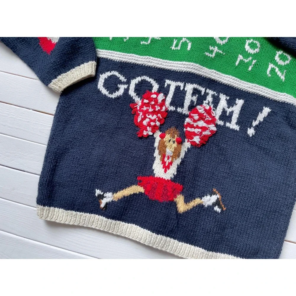 school teacher sweater‎ vtg Eagle's Eye football cheerleader letterman cardigan - Picture 5 of 6